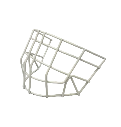 White Replacement Cage for Bauer Goalie Masks Square Bar - NOT CSA Certified